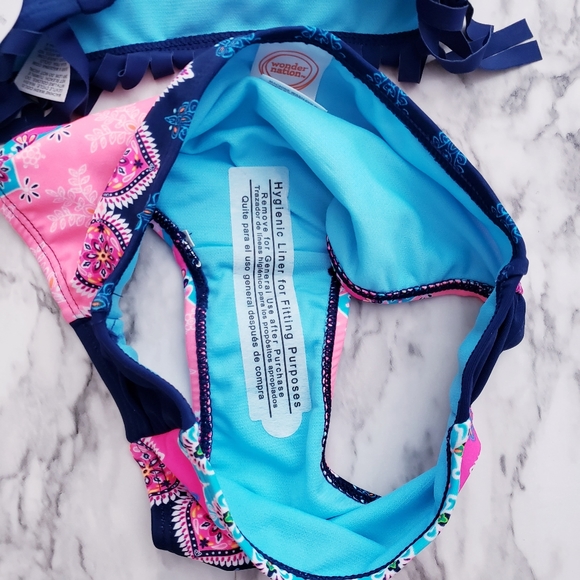 Bikini Top And Bottom Bathingsuit Fringe Multicolo - Picture 12 of 16